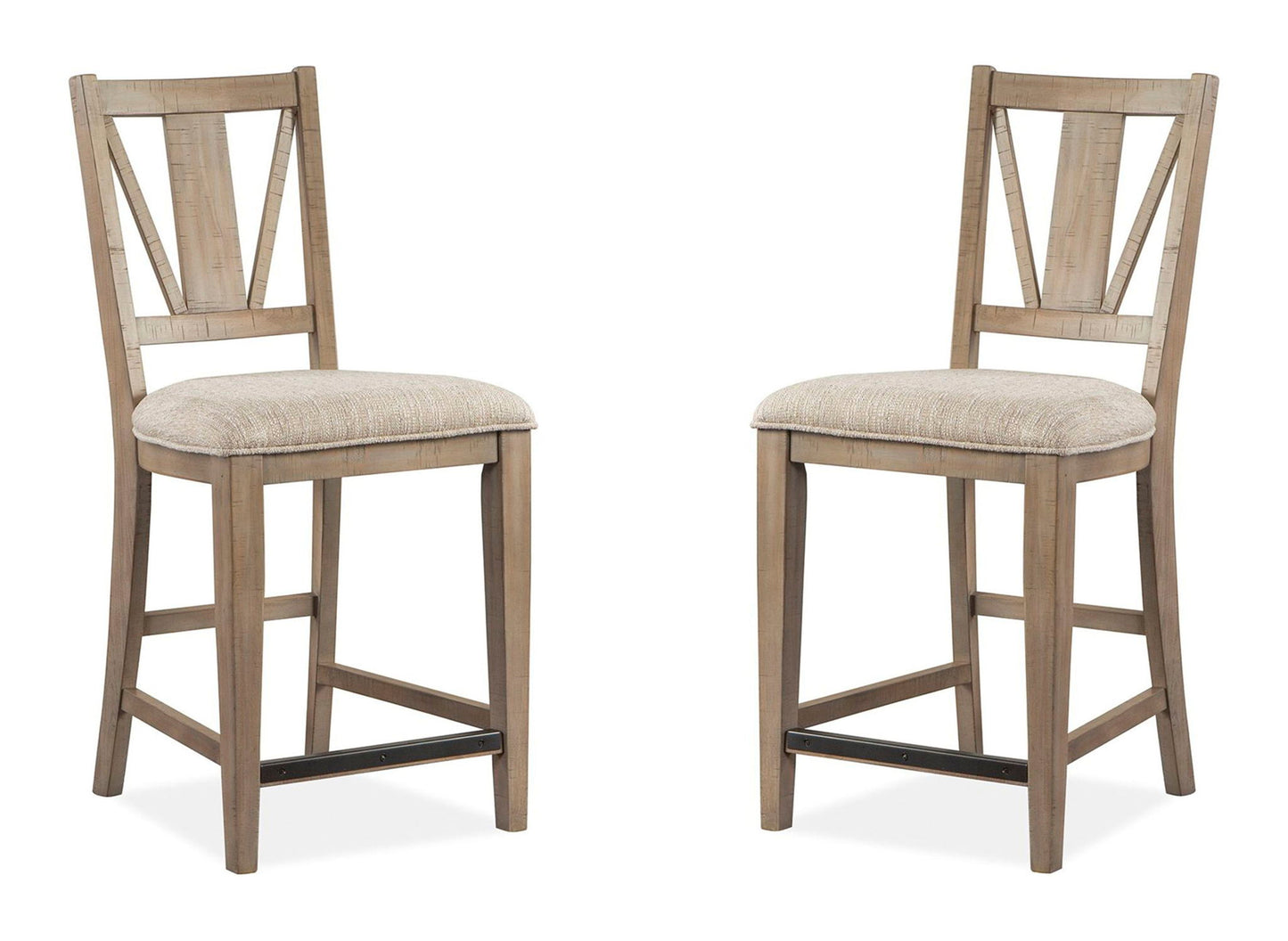 Paxton Place - Counter Chair With Upholstered Seat (Set of 2) - Dovetail Gray