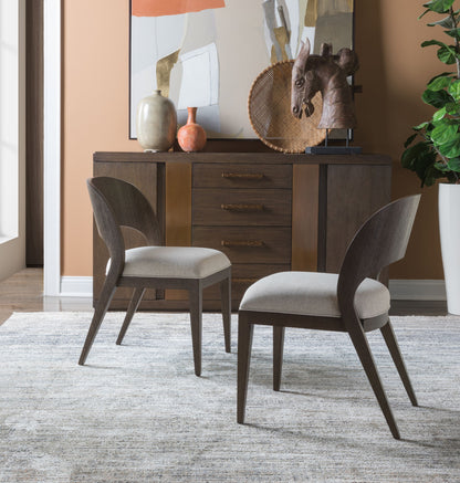 Andare - Wood Dining Side Chair - Dark Brown / Gray