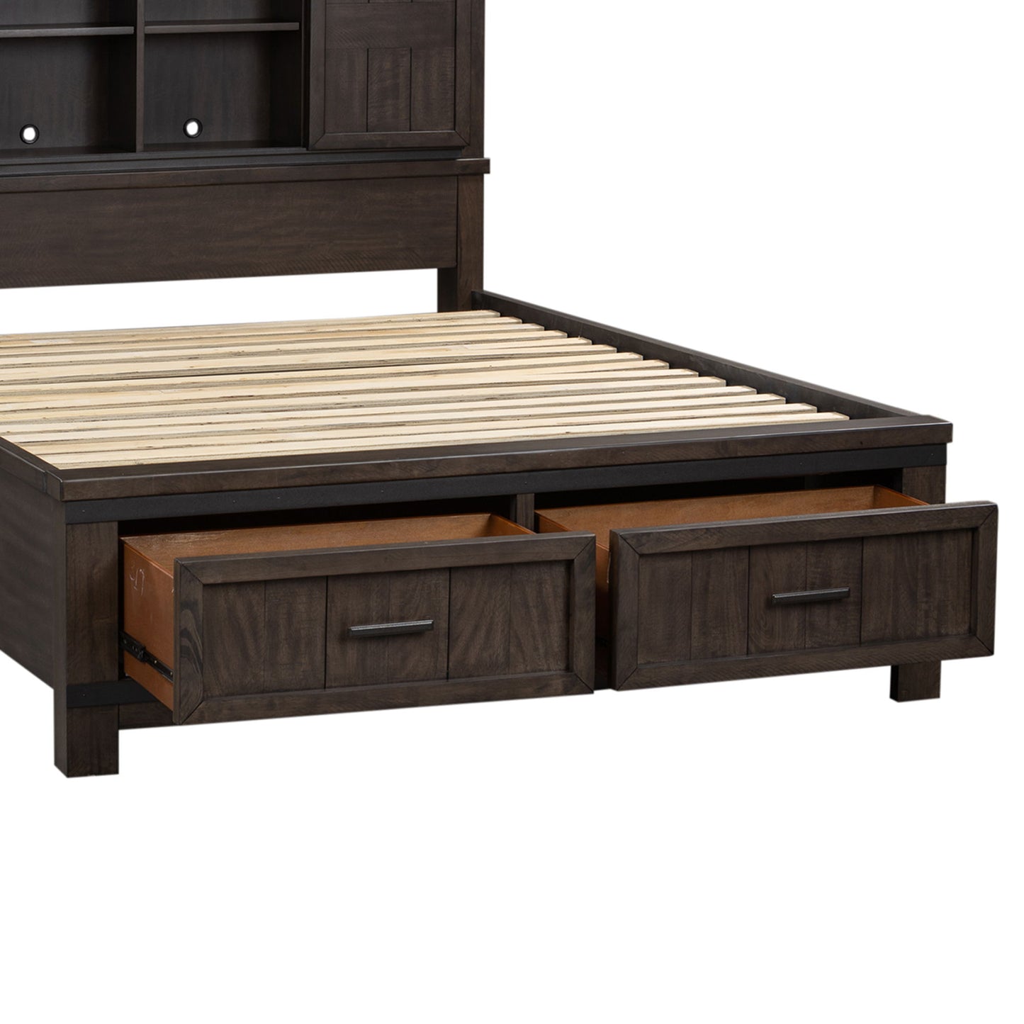 Thornwood Hills - Queen Storage Footboard - Rock Beaten Brown