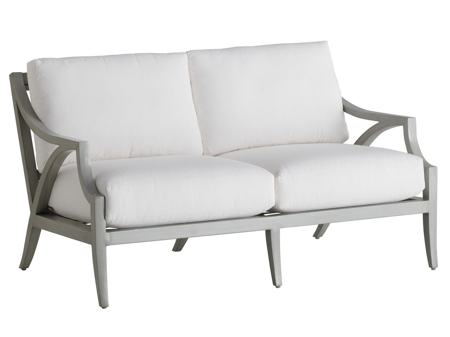 Silver Sands - Metal Loveseat - Pearl Silver