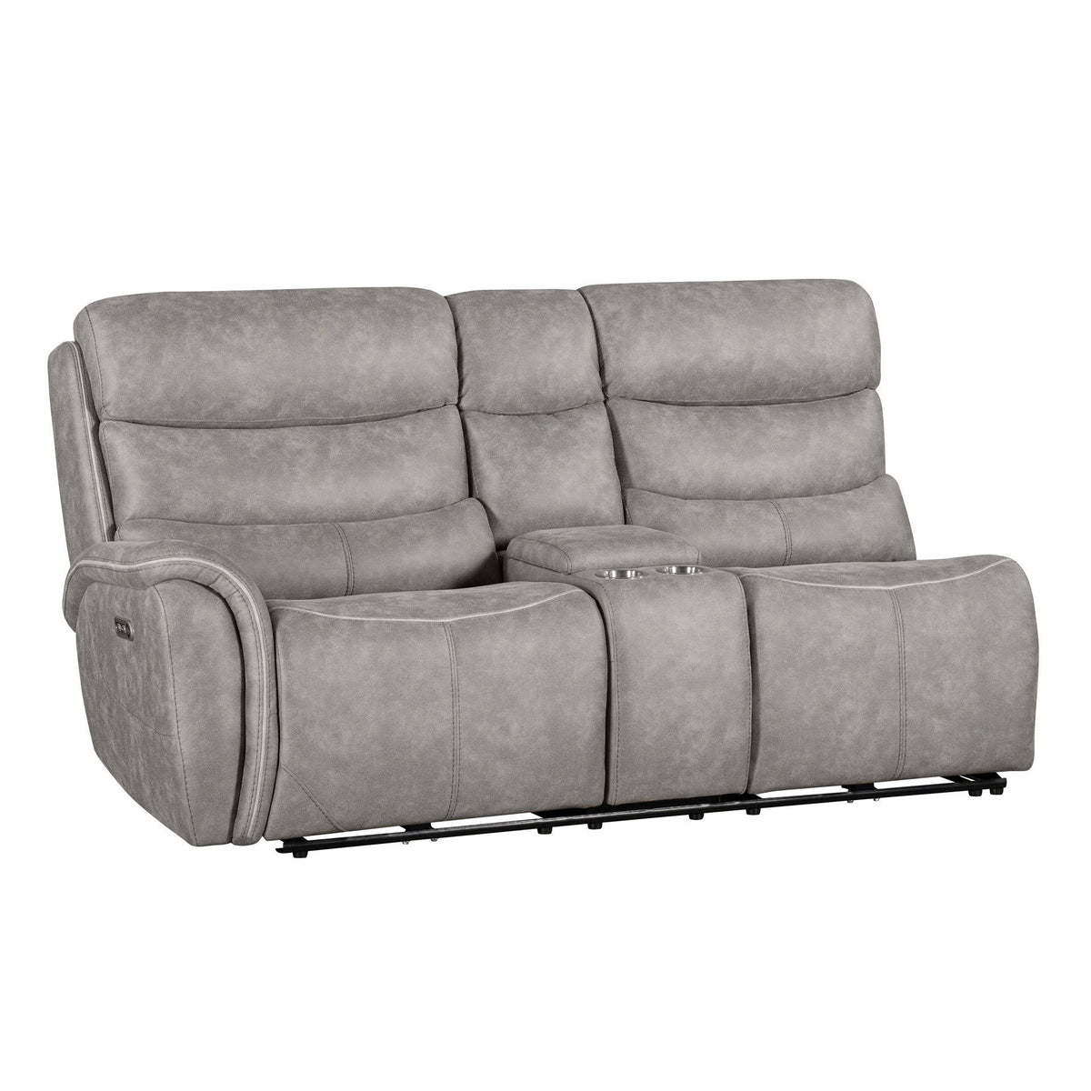 Kamari - LAF Console Loveseat With Dual Power Headrest & Footrest - Gray