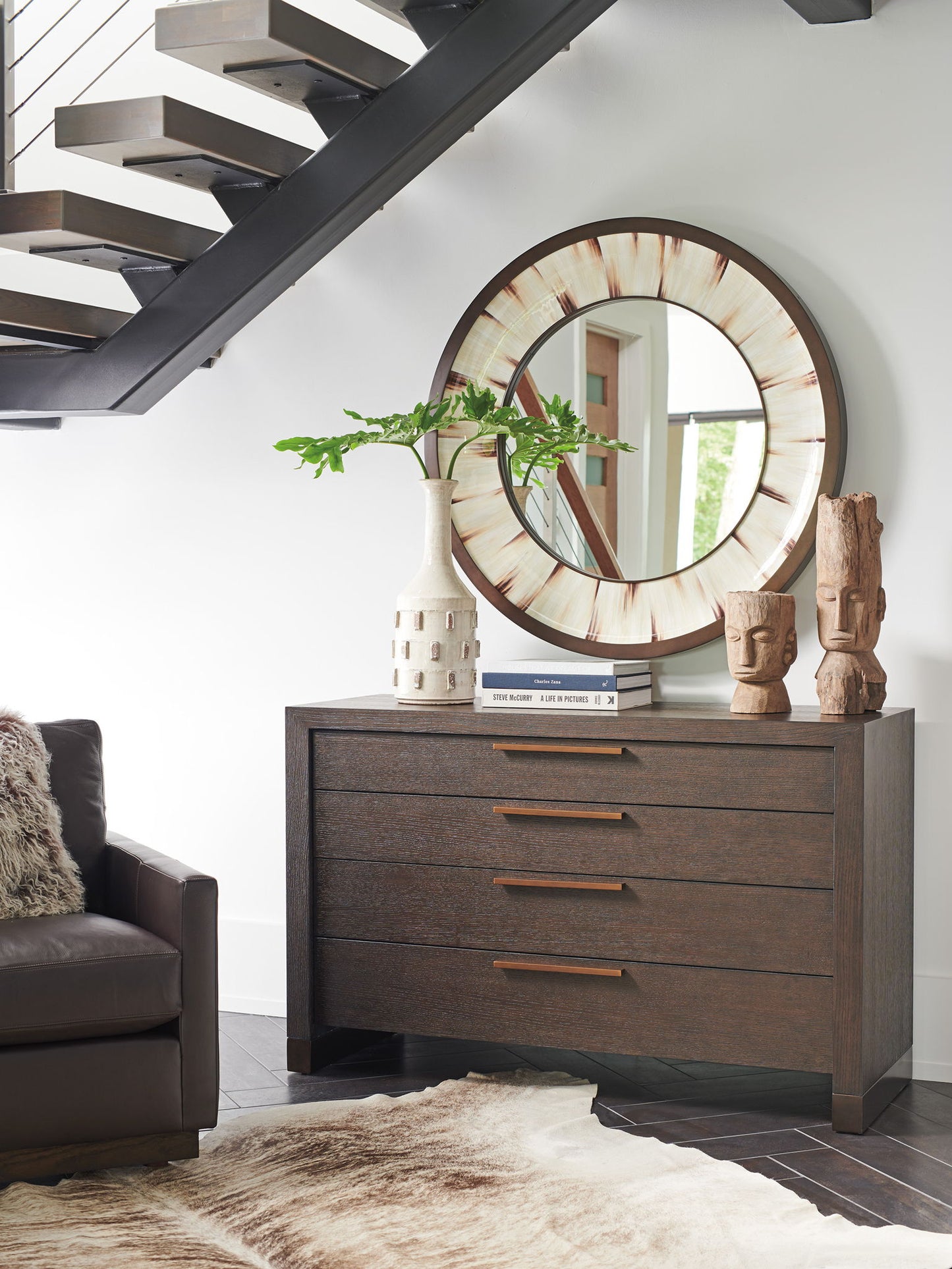 Park City - Academy Round Mirror - Beige