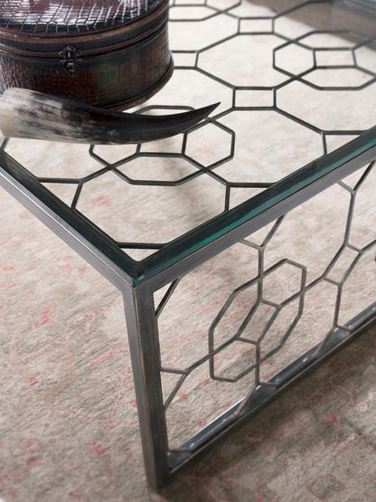Metal Designs - Honeycomb Rectangular Cocktail Table - Black