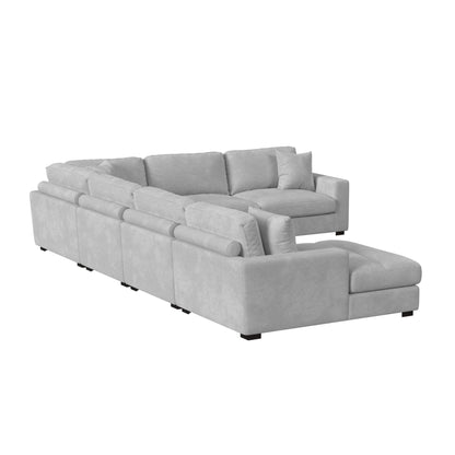 Arizona - Modular LHF Chaise With 1 Pillow - 20" Steno Stone