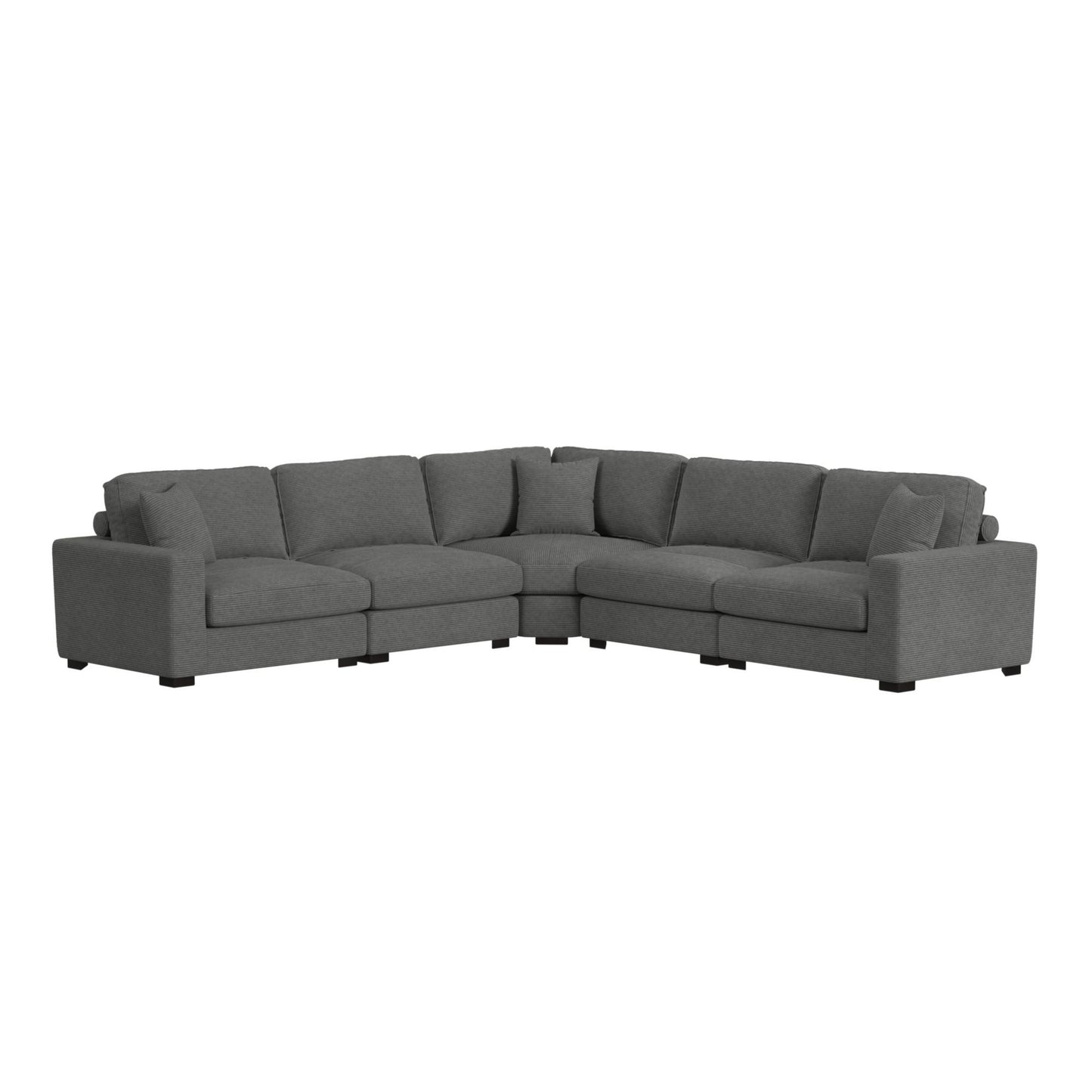 Arizona - Modular Wedge With 1 Pillow 20" - Steno Charcoal