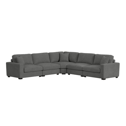 Arizona - Modular LHF Armchair With 1 Pillow 20" - Steno Charcoal
