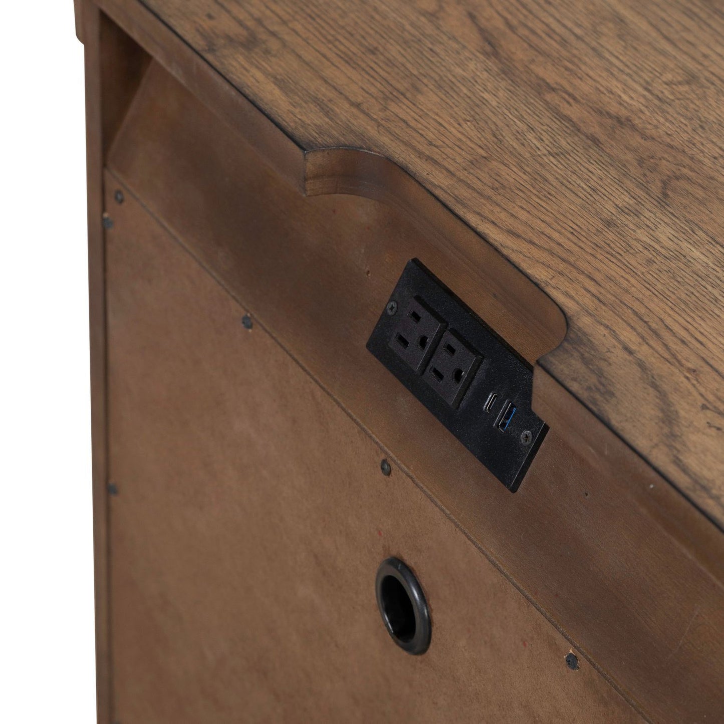 Carolina Park - Nightstand With Charging Station - Amber Brown