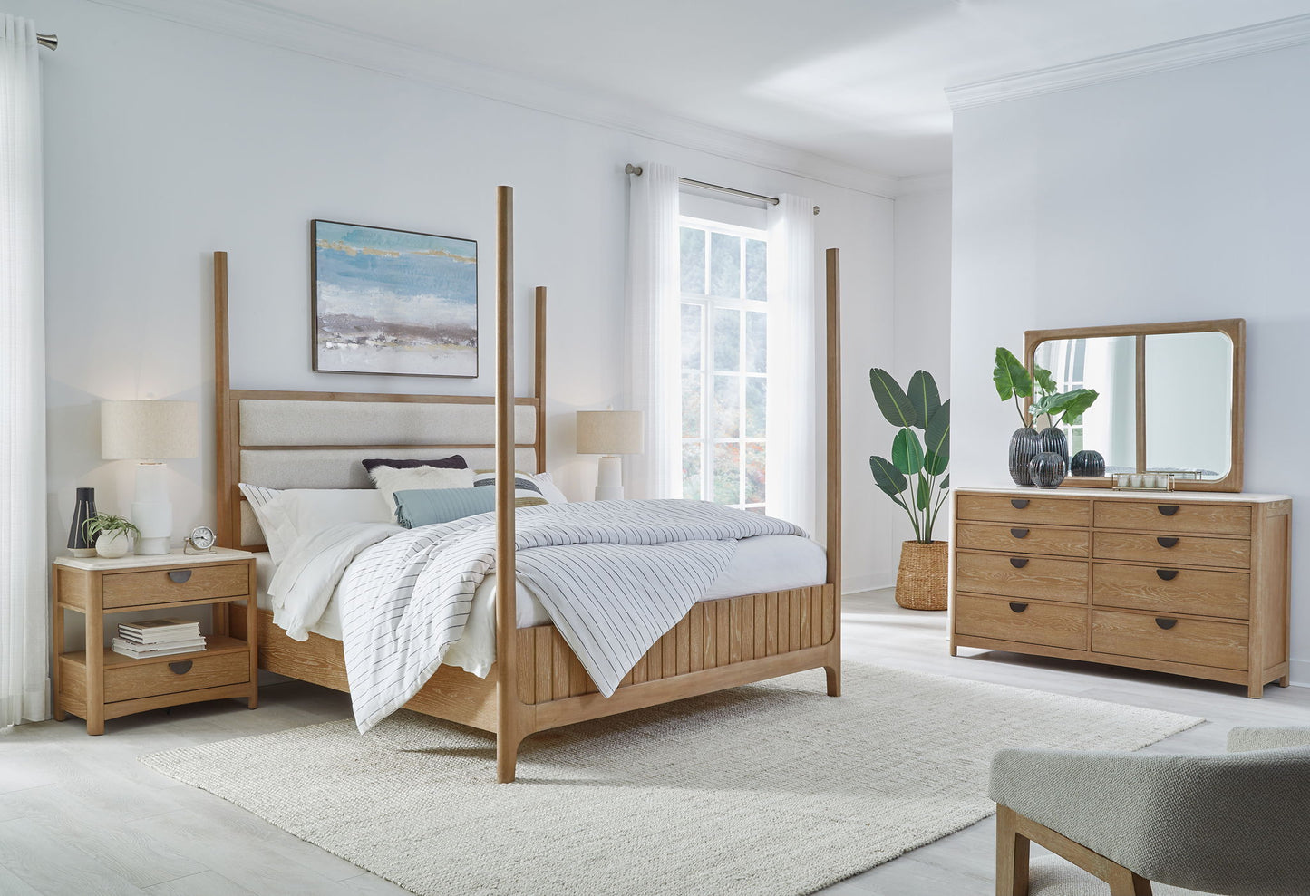 Escape - Bedroom Bedroom Mirror - Glazed Natural Oak