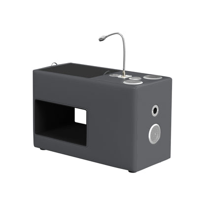 Valari - Nightstand PU With Electronic Features - Gray