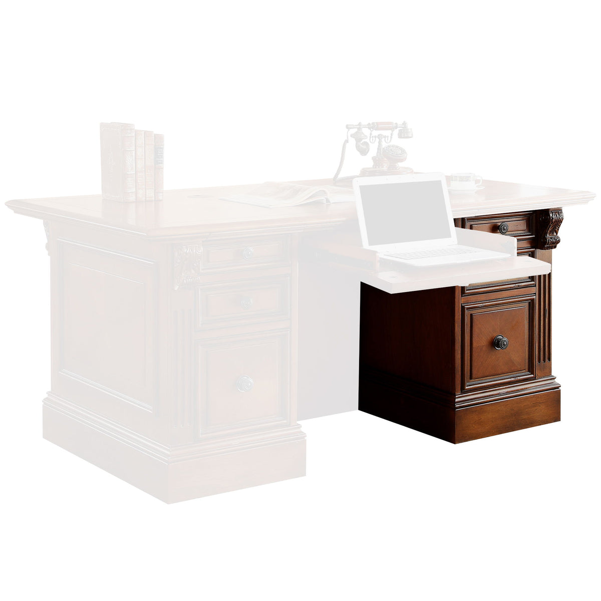 Huntington - Executive Right Desk Pedestal - Antique Vintage Pecan