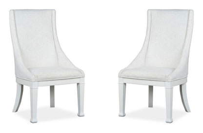 Kingston - Upholstered Host Chair (Set of 2) - Whisper White And Cerused Nutmeg
