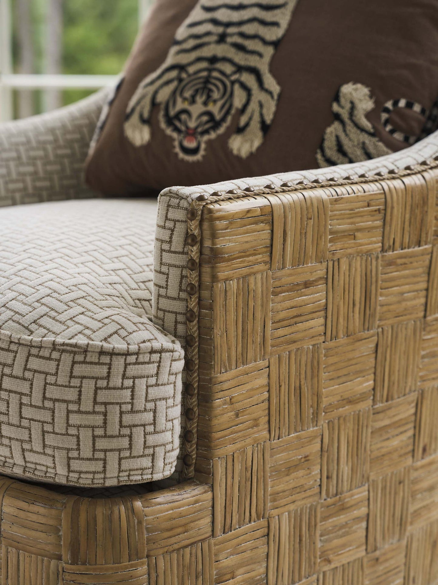 Barnaby - Barnaby Upholstered Arm Chair - Beige / Dark Brown