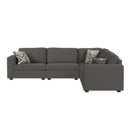 Options One - Corner With 1 Pillow - Palmer Plus Ash