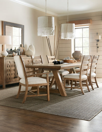 Vineyard Row - Post Back Upholstered Arm Chair (Set of 2) - Beige