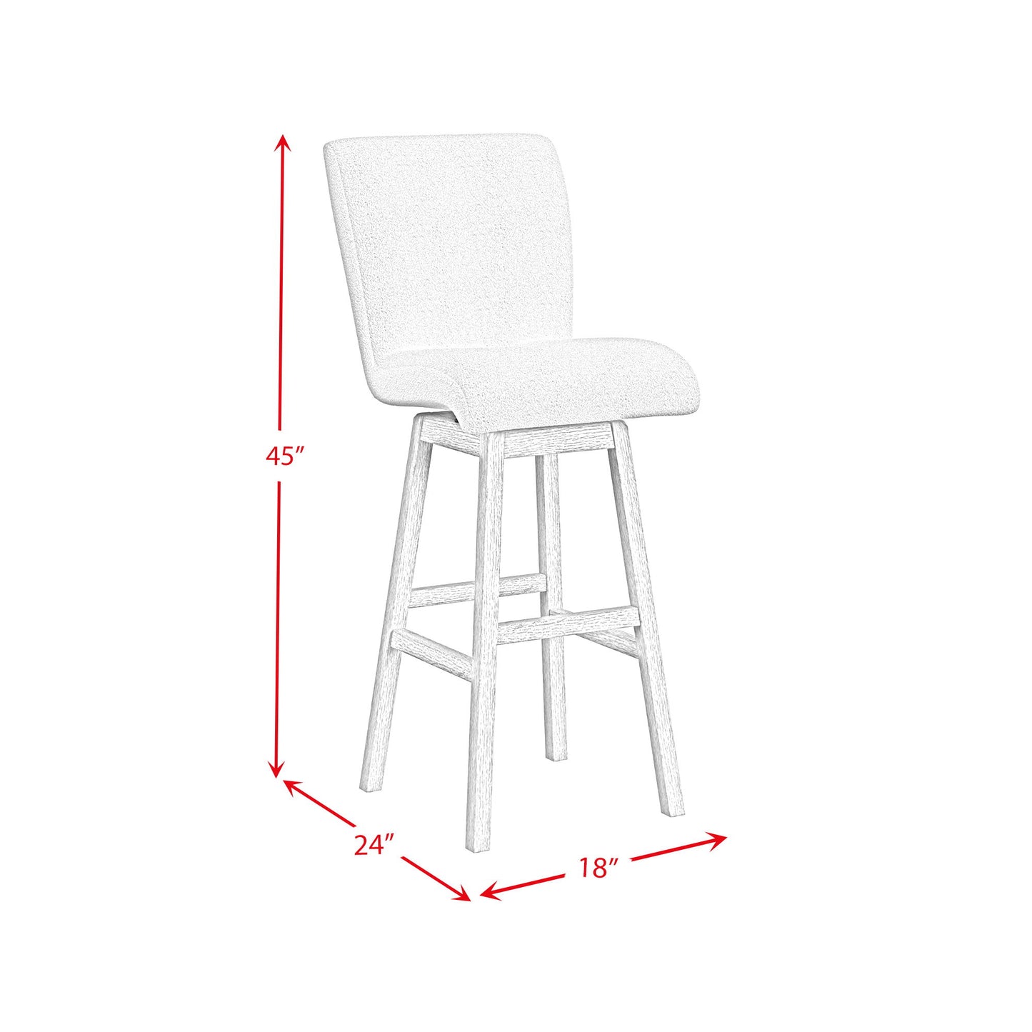 Cambrie - Upholstered Swivel Bar Stool With Boucle (Set of 2) - Beige / Natural