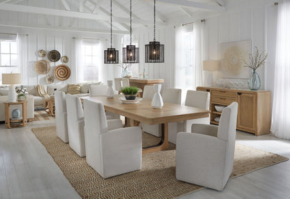 Escape - Dining Bar With Stone Top - Glazed Natural Oak / Vanilla Bean