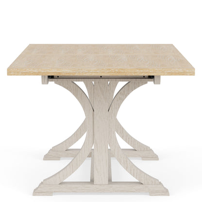Glenndale - Rectangle Dining Table - Aged White / Wheat