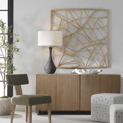 Tangled Up - Outdoor Teak Wall Decor - Woodtone