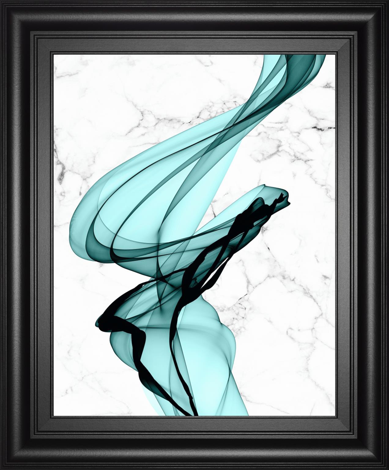Teal Ribbons I Framed Print By Irena Orlov - Light Blue