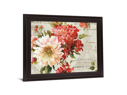 Blushing Parisian Petals - 28" x 34" Framed Wall Art - Red