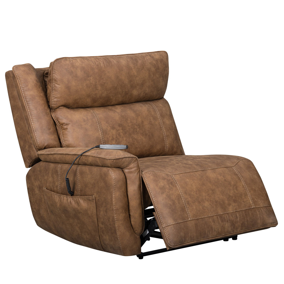 Kyra - LAF Recliner With Power Headrest, Footrest, Massage, Heat - Saddle
