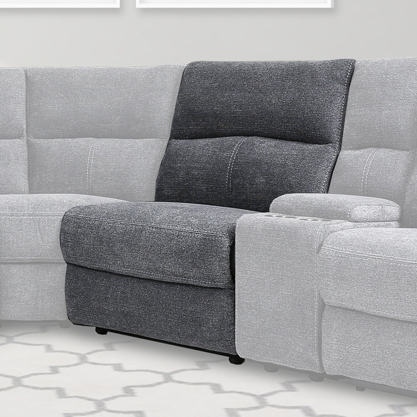Polaris - Manual Armless Recliner - Bizmark Gray