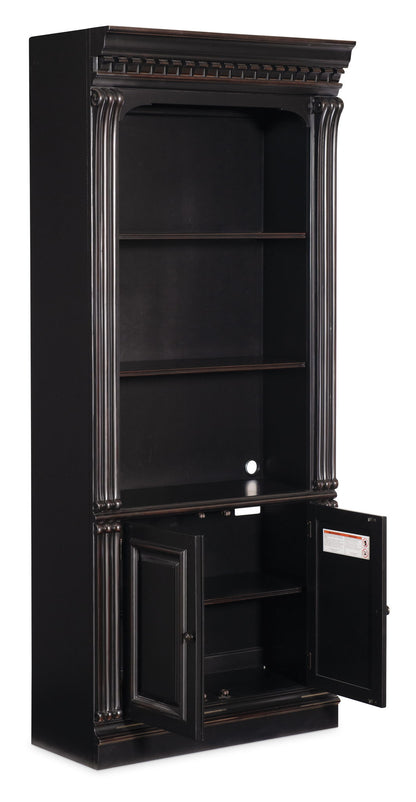 Telluride - Bunching Bookcase (With Doors) - Black