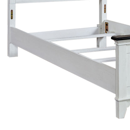 Allyson Park - Wood Panel Bed Rails - Wirebrushed White / Charcoal