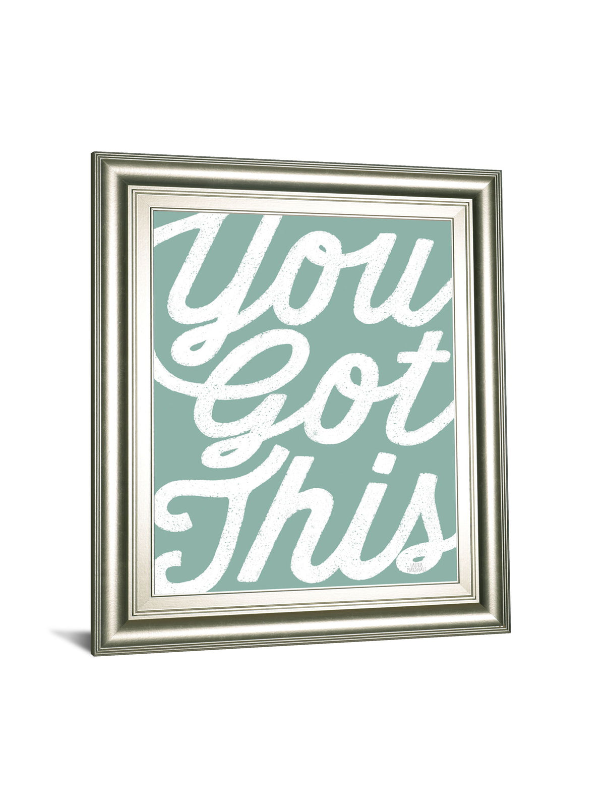 Positivity VII By Laura Marshall - Framed Print Wall Art - Green