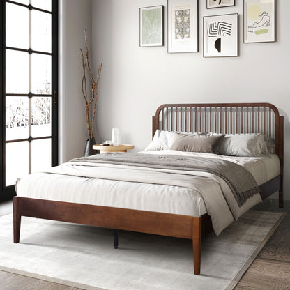 Soma - 5/0 Queen Solid Wood Spindle Headboard - Walnut