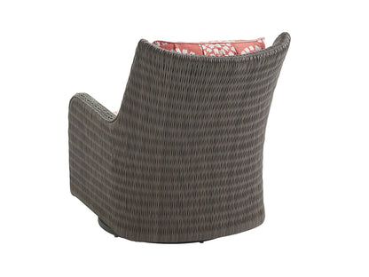 Cypress Point Ocean Terrace - Occasional Swivel Glider Chair - Dark Gray / Red