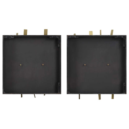 Crosshatch - Metal Wall Decor (Set of 2) - Dark Brown