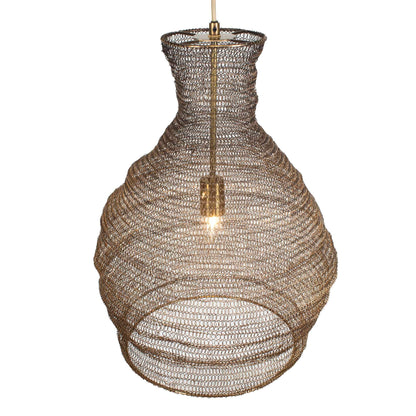 Murmur - Woven Brass 1 Light Pendant - Brass