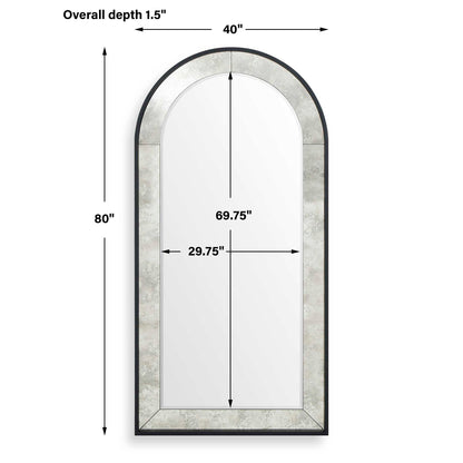 Marlowe - Antique Arch Mirror - Black
