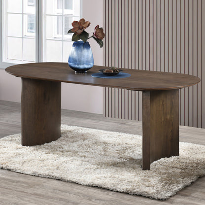 Kody - Oval Dining Table Base - Dark Walnut