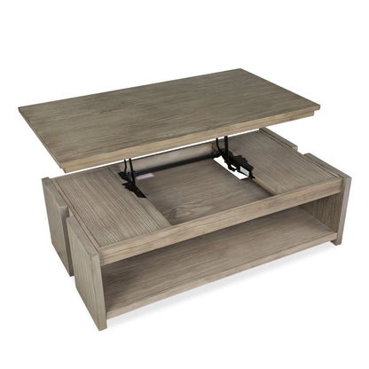 Conrad - Rectangular Lift Top Storage Cocktail Table With Casters - Stone Harbor Gray