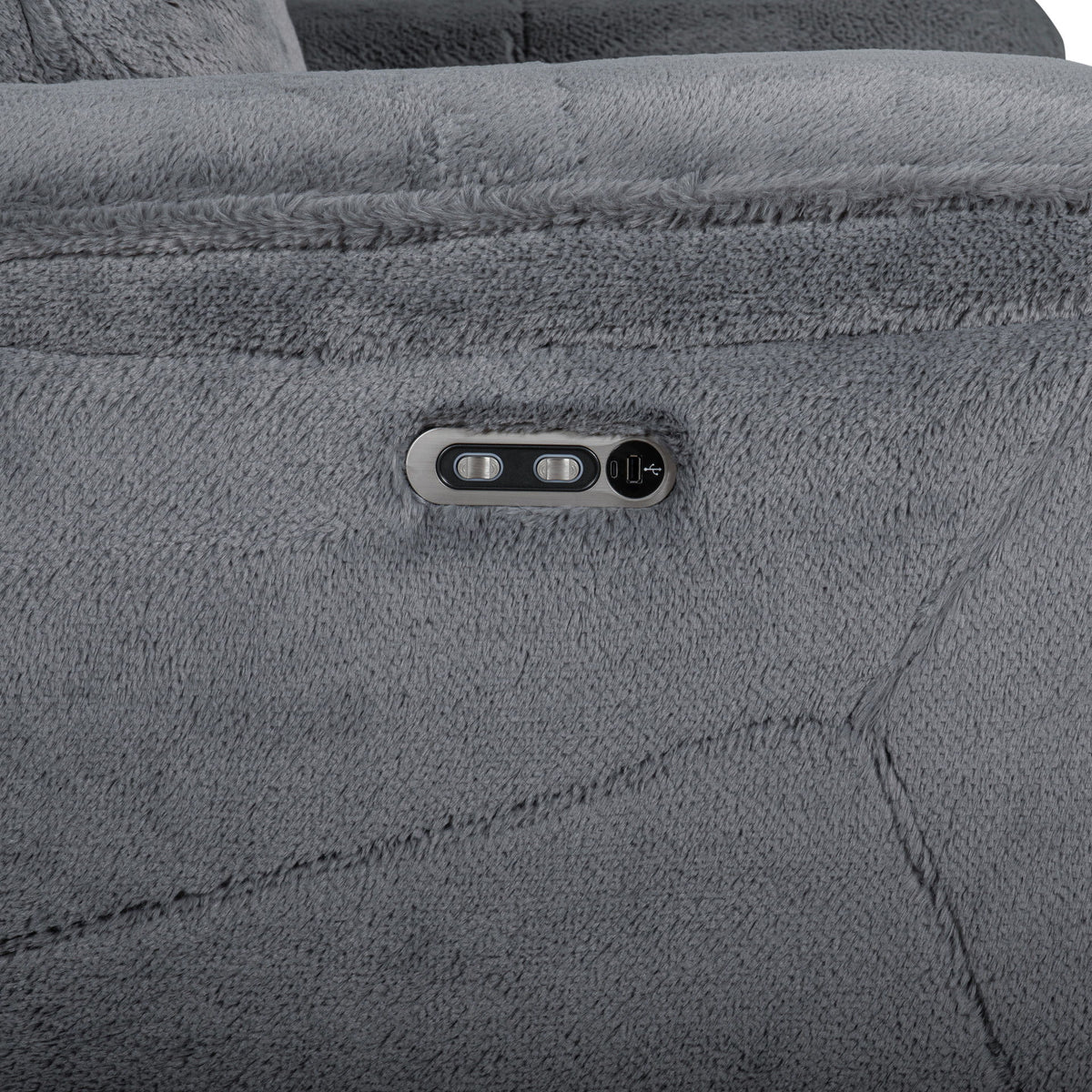 Teddy - LAF Sofa With Power Headrest & Footrest - Gray