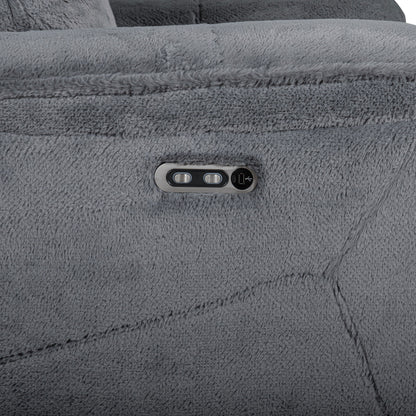 Teddy - LAF Sofa With Power Headrest & Footrest - Gray