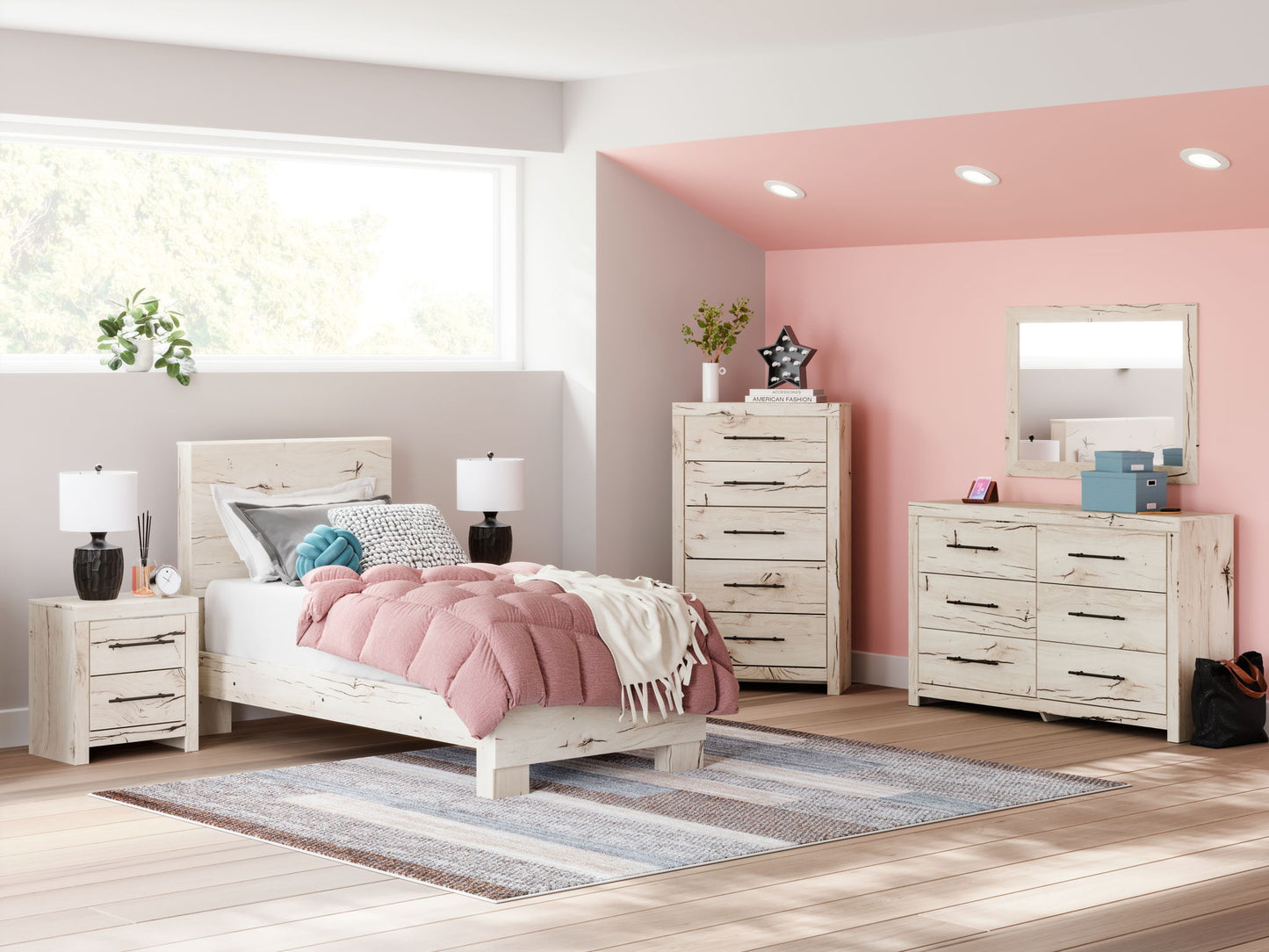 Lawroy - Two Drawer Night Stand - Light Natural