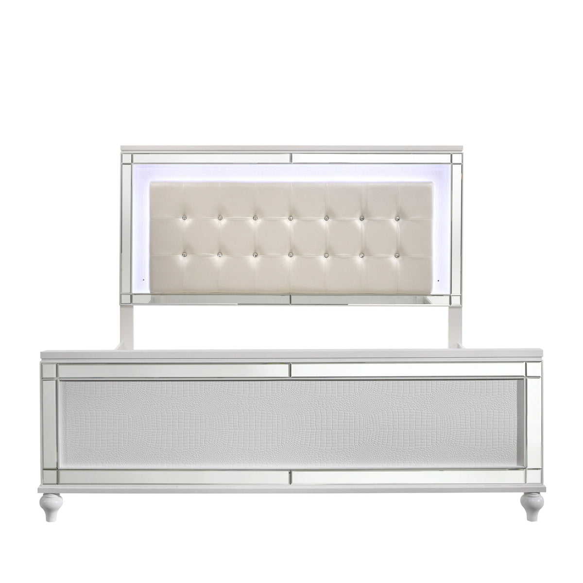 Valentino - 5/0 Queen Lighted Headboard - White