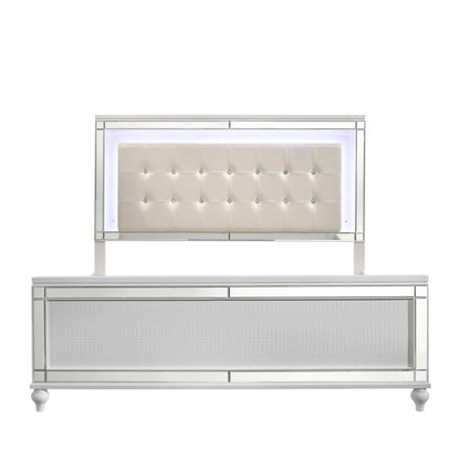 Valentino - 5/0 Queen Lighted Headboard - White