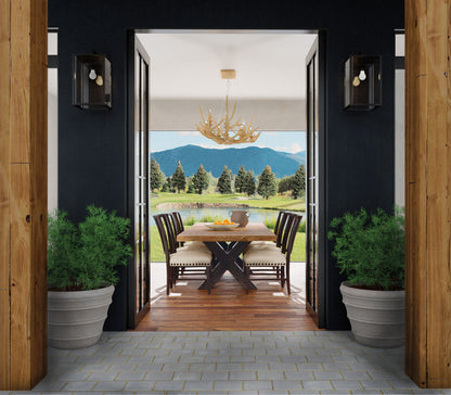 Big Sky - Trestle Dining Table With 2-20" Leaves - Light Brown