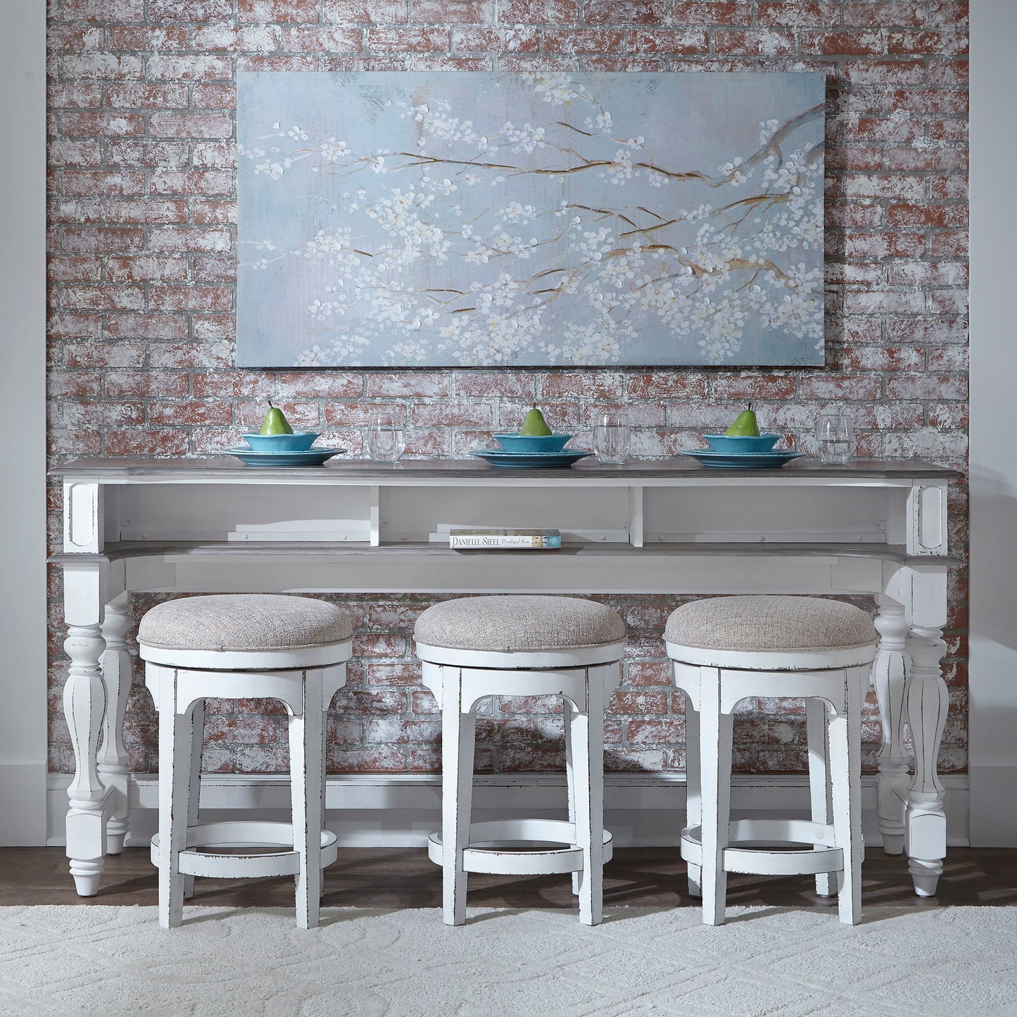 Magnolia Manor - Console Swivel Stool - Antique White