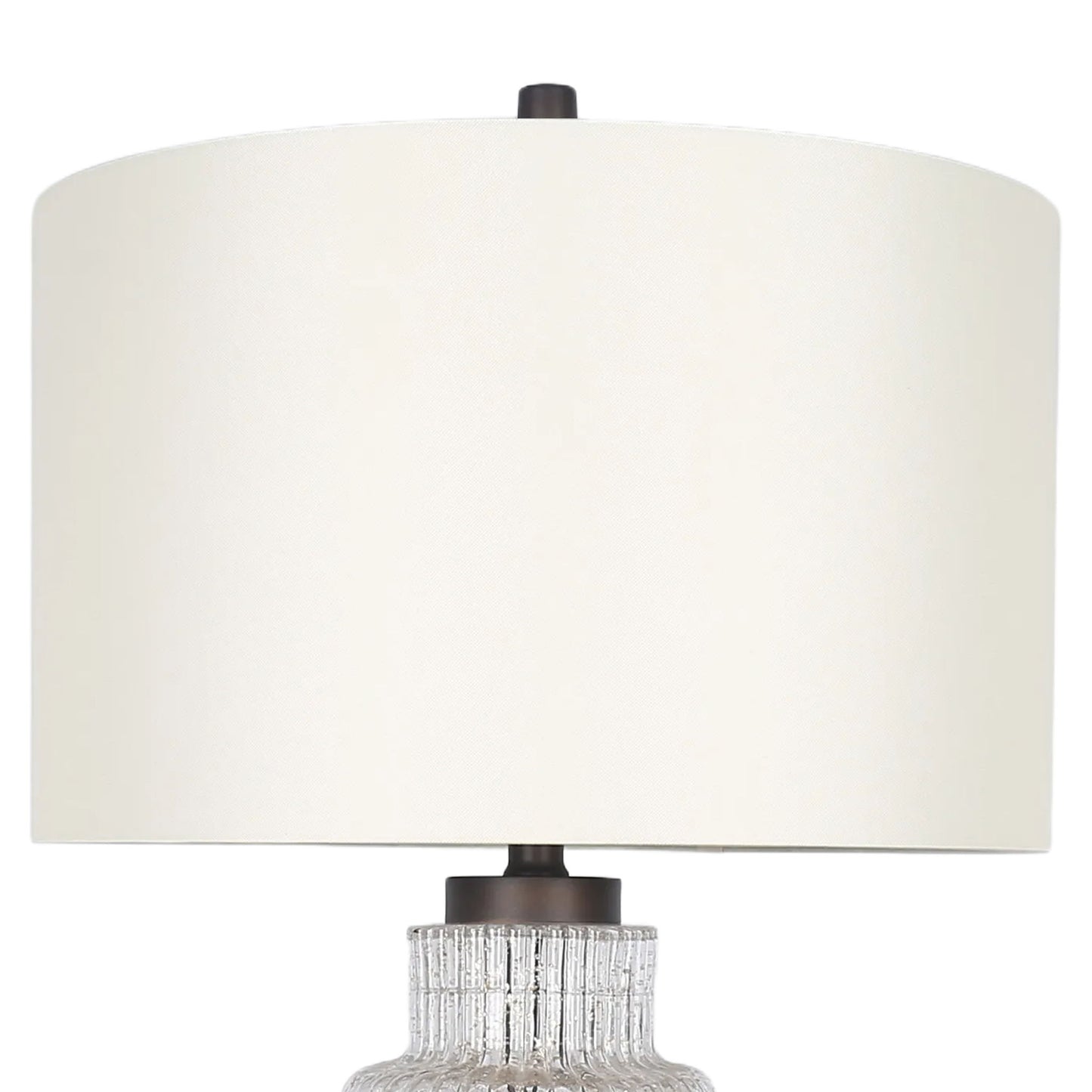 Lumina Ripple Ribbed Glass & Metal Table Lamp (Set of 2) - Clear Glass With Gold Flecks / Oil Bronze