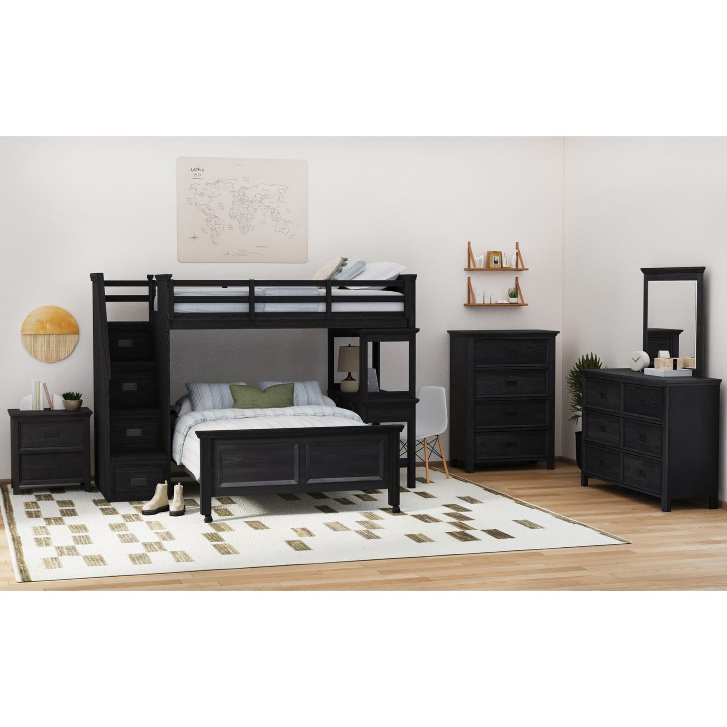 Hampton Kids - Loft With Staircase And Desk With Speaker Bedroom Set