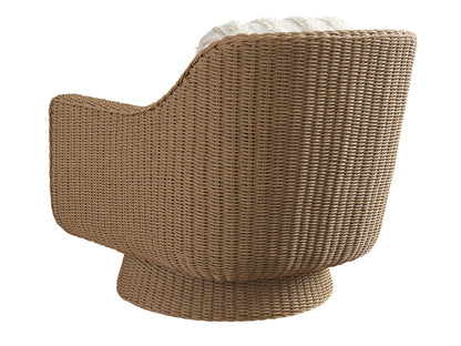 Isle Of Palms - Swivel Lounge Chair - Dark Brown / White