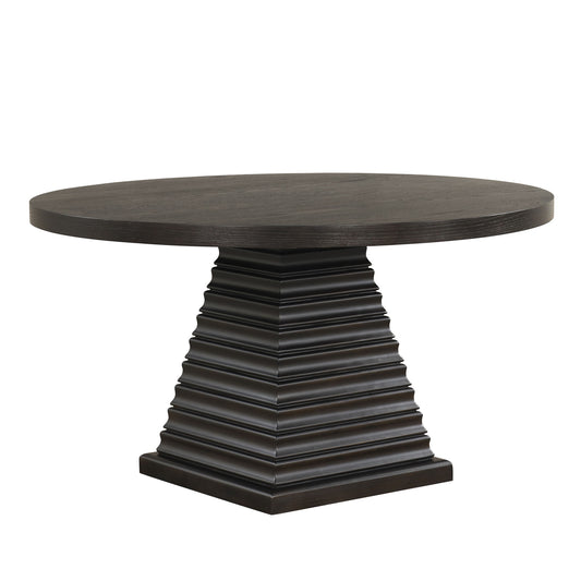Plateau - 54" Round Dining Table - Top & Base - Rustic Espresso