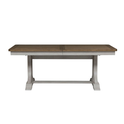 Farmhouse Reimagined - Trestle Table Top - Antique White / Chestnut Tops