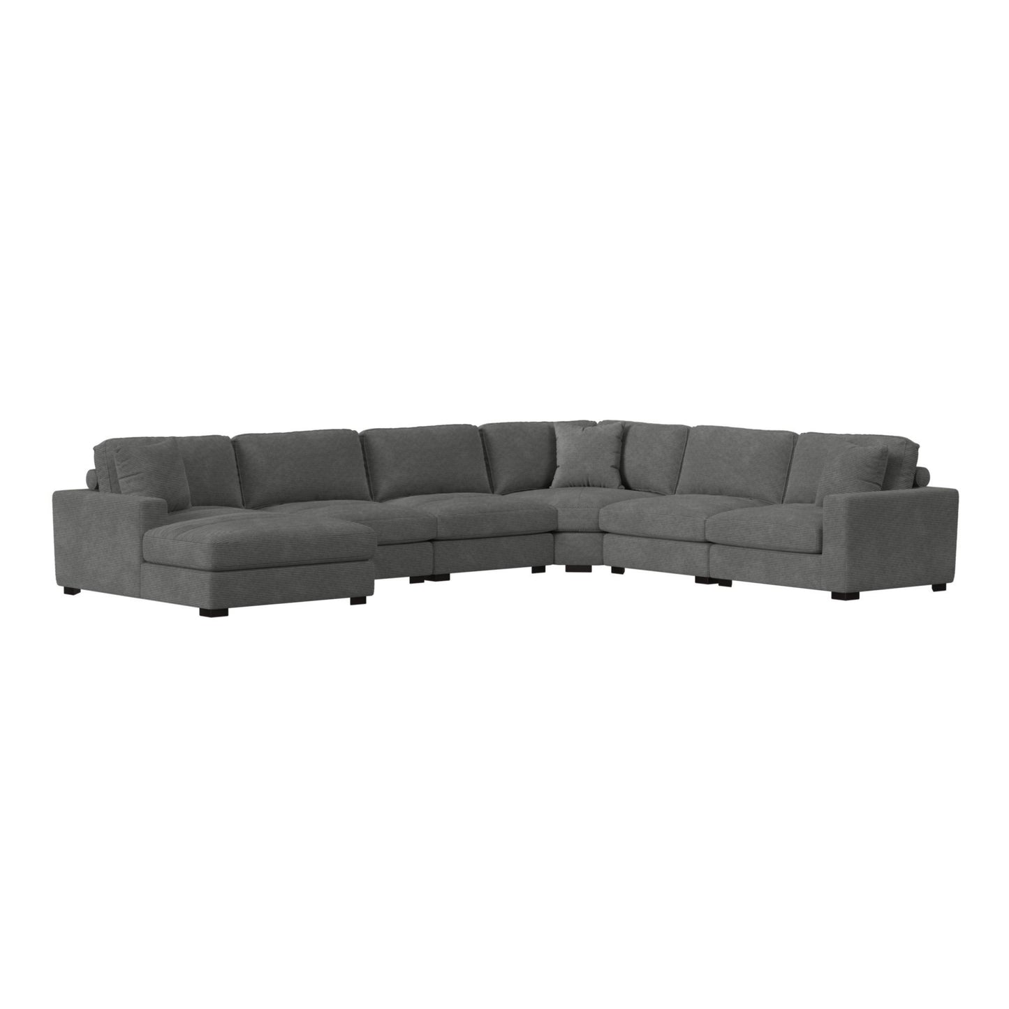 Arizona - Modular RHF Armchair With 1 Pillow 20" - Steno Charcoal