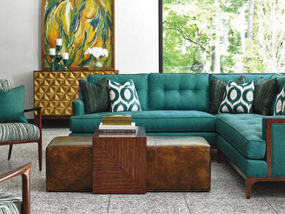 Lexington Leather - Broadway Leather Cocktail Ottoman With Slide - Dark Brown